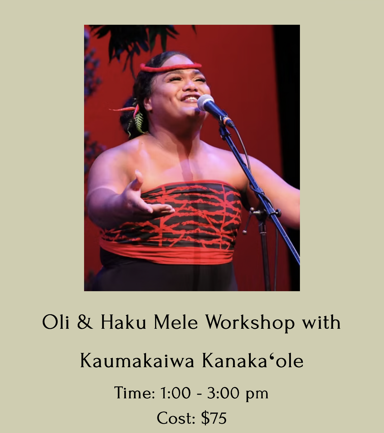 Kaumakaiwa Kanakaʻole performing at the Hawaiʻi Kuauli Festival 2026