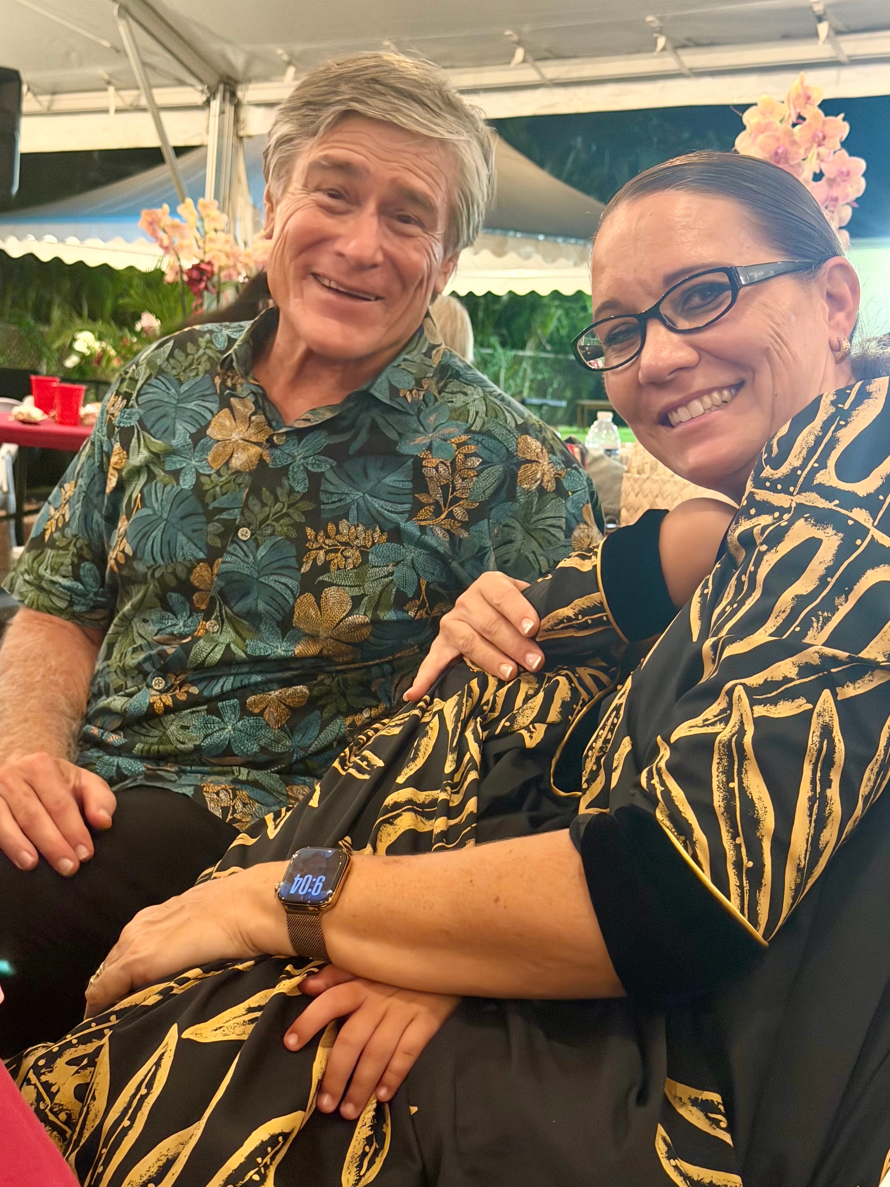 Quentin Kawananakoa and Kahelelani Alohikea-Smith at the Papa Aliʻi convention dinner