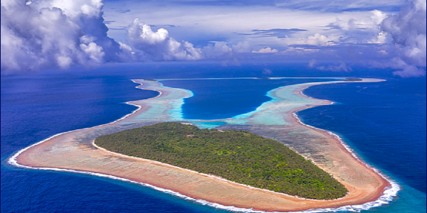 Aerial view of Sikaiana Atoll (Stewart Islands)